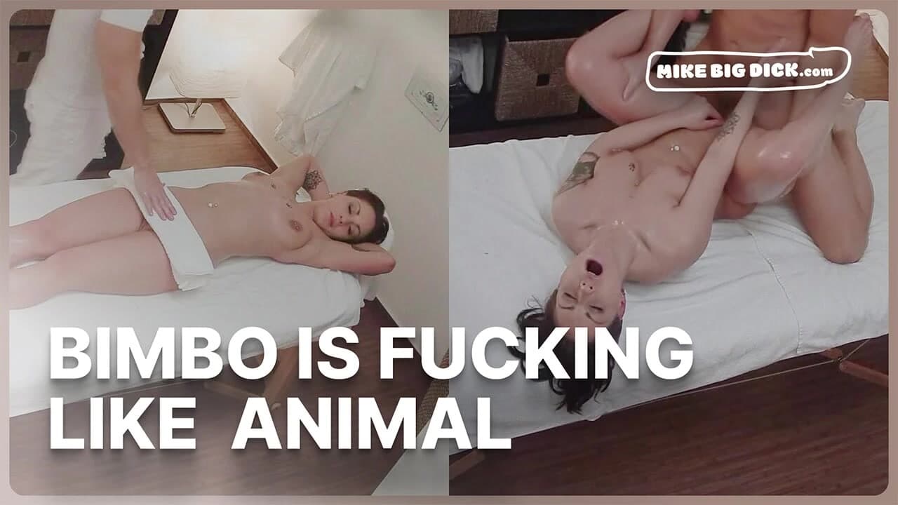 Brunette Bimbo Rides Cock Like a Fucking Slut