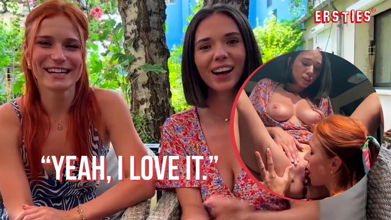 Ersties - ateşli bayanlar Clemence ve Eve riskli halka açık lezbiyen seks yapıyor