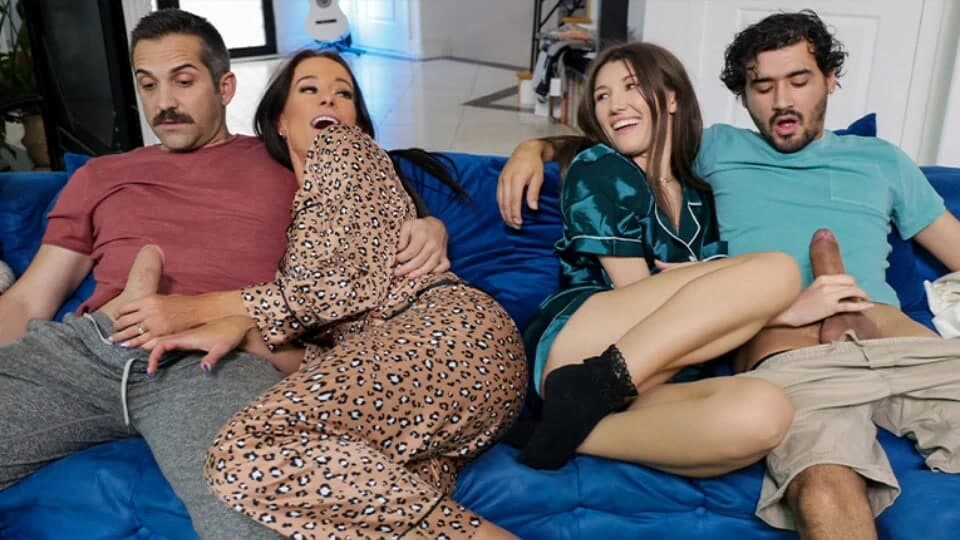 Sofie Marie ve Maya Wolfe üvey babasına ve üvey oğlunun kasım ayında nut yok düellosunun başarısız olmasına yardım ediyor - familystrokes