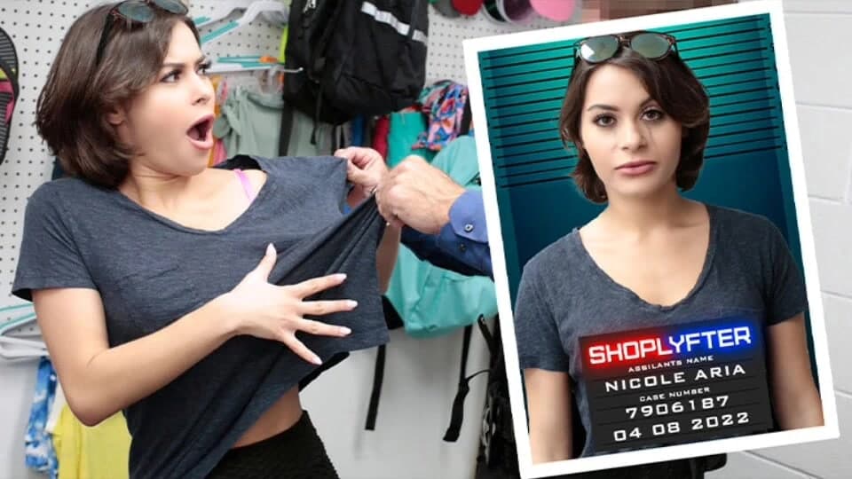 Shoplyfter - zengin kız Nicole Aria hırsızlık yaparken yakalanıyor